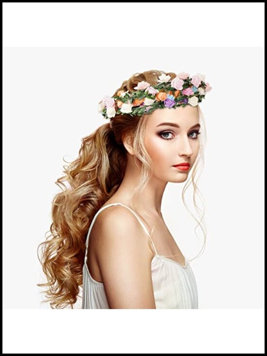 22 Pcs Floral Headband Set Foam Roses Wire Frame Music Festival Party Favors